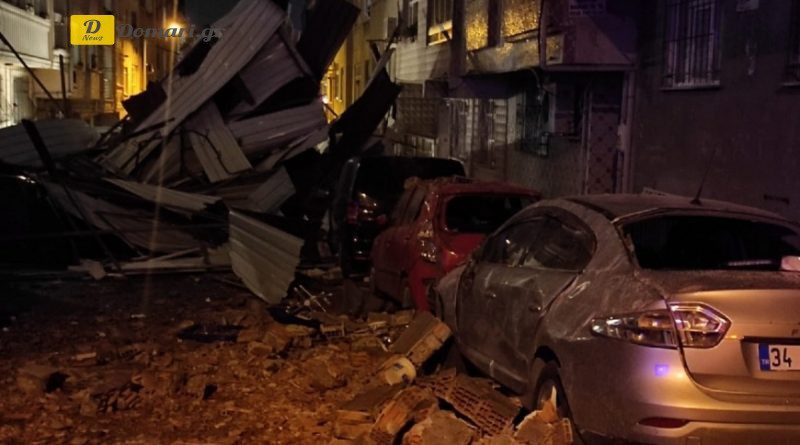 مقاطع فيديو عاصفة إسطنبول تُطير أسقف المنازل