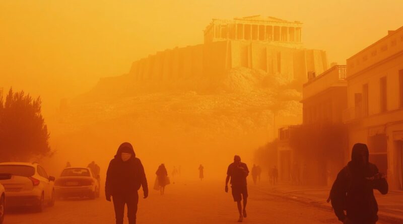 اليونان موجة الغبار الأفريقي تصل إلى مستويات خطيرة - هذه هي المناطق الأكثر تأثرا